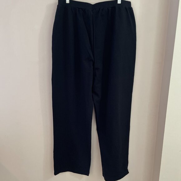 Sport Savvy Women's French Terry Pant Size L Black Button Hem Pull On Cozy NWT - Picture 5 of 10